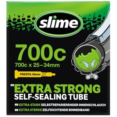 Abbildung von Slime Unisex Erwachsene Ersatzschlauch mit Dichtmittel 700 x 28 32 Smart Tube/Bicycle, 30062, Schwarz, 700x28 35, SV 48mm