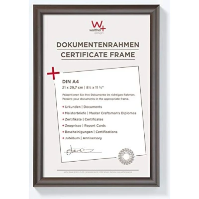 Abbildung von walther design Bilderrahmen stahl 21 x 29,7 cm (DIN A4) Trendstyle Kunststoffrahmen KP130D