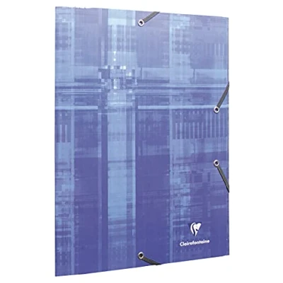 Abbildung von Clairefontaine 67020C Sammelmappe (mit Gummizug, DIN A4, 21 x 29,7 cm, mit 3 Klappen) 1 Stück farbig sortiert
