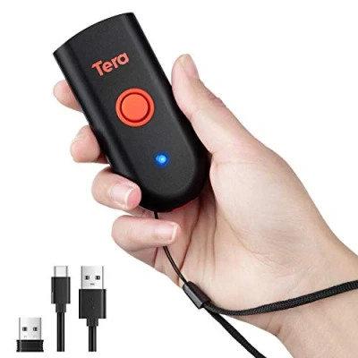 Abbildung von Tera Mini Tragbarer Barcode Scanner CCD Barcodescanner 3in1 Bluetooth &amp; USB Kabel 2,4G Wireless für 1D Barcodes auf Papier Bildshirm Barcodelesegerät, 1100CCD