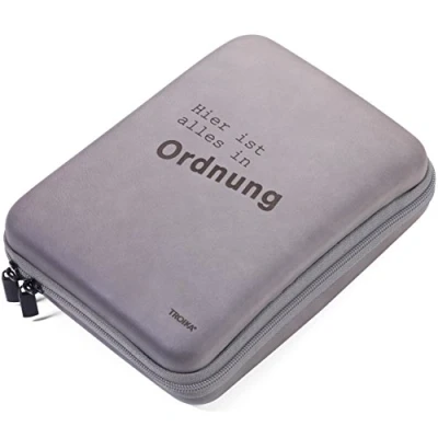 Abbildung von TROIKA ALLES IN ORDNUNG CBO10/GB Organizer Etui mit Reißverschluss 3 Innenfächer 6 Elastikband Schlaufen Trennwand(innen) Kunstleder/Samt grau/schwarz Original