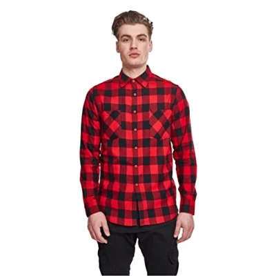 Abbildung von Urban Classics Checked Hemd, Herren, Größe: 5XL, Black/red