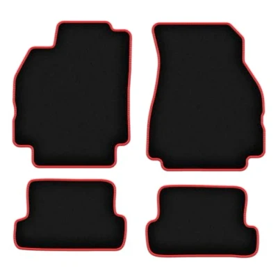 Abbildung von Wielganizator Automatte Passend für Renault Megane II CC Coupé, Cabrio 2003 2010 Velours Autozubehör Praktische Fußmatte Auto 4 teilig schwarz rot