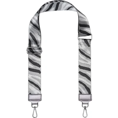 Abbildung von styleBREAKER Breiter Taschen Schulterriemen verstellbar mit Zebra Muster, Wechsel Taschengurt, Handyband, Handykette 02013033, Farbe:Grau Schwarz Weiß
