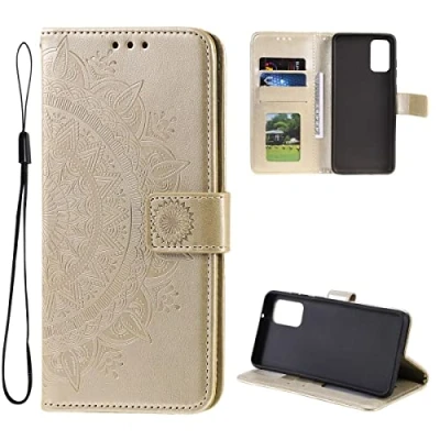 Abbildung von CoverKingz Handy Case kompatibel mit Samsung Galaxy A53 5G Cover Kartenfach Phonecase Smartphone Hülle klappbar Motiv Mandala Gold