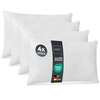 Abbildung von LILENO HOME 4er Set Kissenfüllung 70x90 cm 40C waschbares Innenkissen geeignet für Allergiker Polyester Kisseninlet als Couchkissen, Sofa Kissen, Cocktailkissen und Kopfkissen
