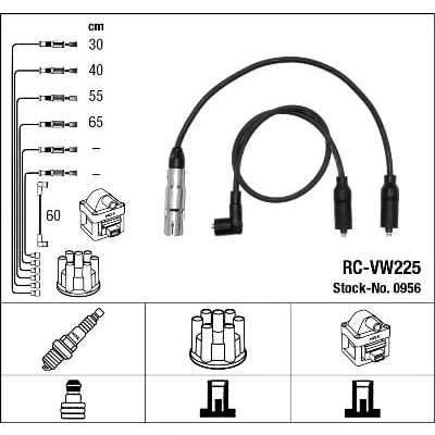 Abbildung von NGK 0956 Zündkabelsatz 5 VOLKSWAGEN: Sharan I, Golf 4 Cabrio, Vento, SEAT: Ibiza 2, TOLEDO 1, Cordoba I Vario
