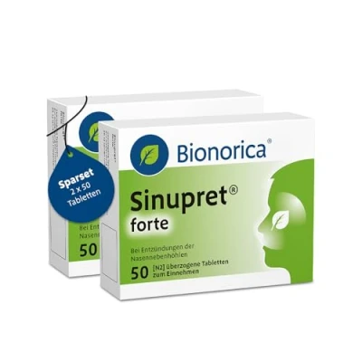 Abbildung von Sinupret forte Pflanzlicher Schleimlöser bei Entzündungen der Nasennebenhöhlen Doppelpack zum Sparpreis (2x50 Tabletten)