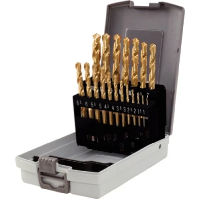 Abbildung von KS Tools 330.4620 HSS TiN Spiralbohrer Satz, Kunststoffkassette 19 tlg. 1 10mm