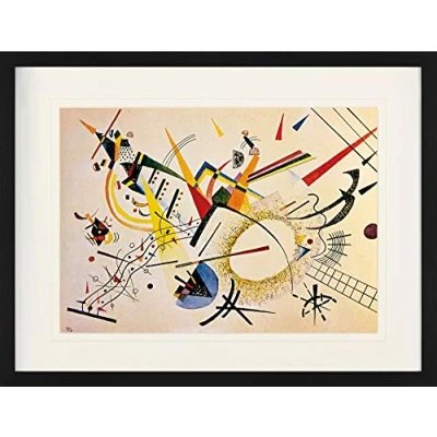 Abbildung von 1art1 Wassily Kandinsky Poster Komposition, 1922 Gerahmtes Bild Mit Edlem Passepartout Wand Bilder Im Bilderrahmen 80x60 cm