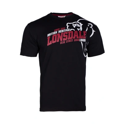 Abbildung von Lonsdale Normale Passform Walkley Tshirt print, Herren, Größe: XL, Black