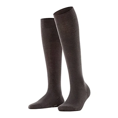 Abbildung von FALKE Damen Kniestrümpfe Softmerino W KH Wolle lang einfarbig 1 Paar, Braun (Dark Brown 5239), 39 40