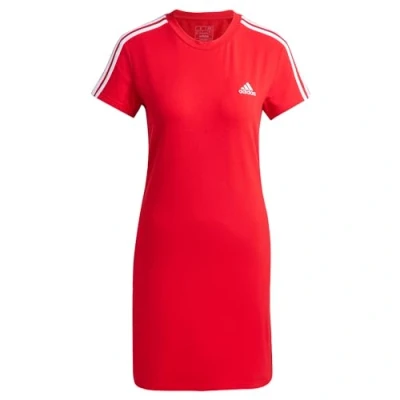 Abbildung von adidas Sportswear Essentials Stripes Single Fitted TEE Dress Jerseykleid, Damen, Größe: XS, Better scarlet