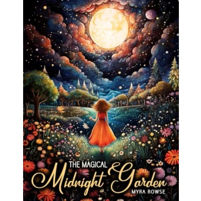 Abbildung von The Magical Midnight Garden: A Black Background Coloring Book for Adults Featuring Fantasy Animals, Whimsical Fairies, Wonderful Flowers, Relaxing Landscapes and Fairy Homes