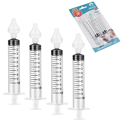Abbildung von Vicloon Nasenspüler, 4pcs Baby Nasenspüler mit Silikon Nasensaugspitze,Tragbares Säuglings Nasenreinigungsspülgerät, Neti Topf, 10 ml Nasenspülset, Nasenwaschreiniger, Nasenspü…