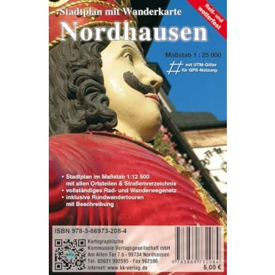 Abbildung von Nordhausen: Stadtplan mit Rad und Wanderkarte (reiß wetterfest)