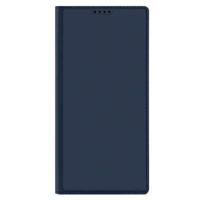 Abbildung von Samsung Galaxy S24 Ultra Hülle Kunstleder Dux Ducis Klapphülle Handyhülle Dunkelblau