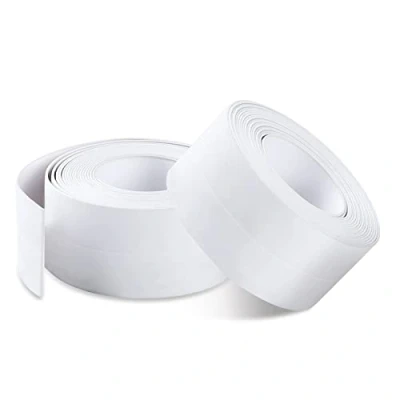 Abbildung von Romon Dichtungsband Selbstklebend, 2 Stück PVC Selbstklebendes Ddichtband für Küchenspüle, Toilette, Badezimmer, Badewanne, Boden, Wand, Kantenschutz (Weiß，3.8cm*3.2m)