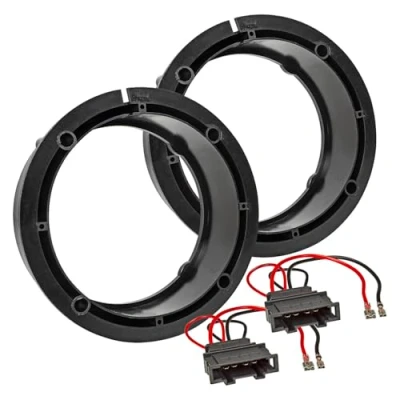 Abbildung von tomzz Audio 2857 001 1 Lautsprecherringe Adapter + Kabel kompatibel mit VW Golf 4 Passat 3B BG Polo 9N 165mm DIN Lautsprecher, Paar