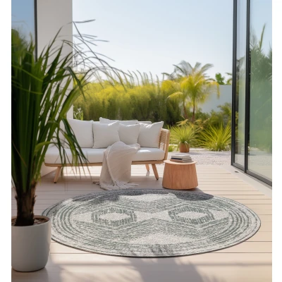 Abbildung von ELLE DECORATION Teppich &quot;Merge, In und Outdoor&quot;, rund, Flachgewebe, &amp; Outdoor, Modern, Wendeteppich, Balkon, Wohnzimmer