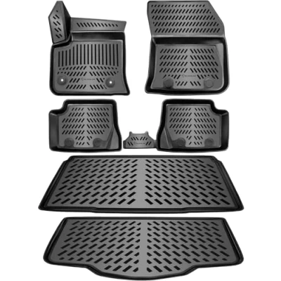 Abbildung von ELMASLINE 3D Gummimatten &amp; Kofferraumwanne Set für Jeep Avenger (2023 2025) Hybrid (oberer unterer Ladeboden)