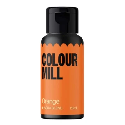 Abbildung von Colour Mill Aqua Blend Orange Lebensmittelfarbe auf Wasserbasis Lebensmittel Farbe Sehr Intensiv, Hoch Konzentriert, Vegan 20 ml