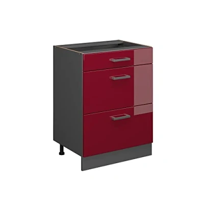 Abbildung von Vicco Unterschrank R Line Bordeaux Hochglanz/Anthrazit 60cm ohne Arbeitsplatte