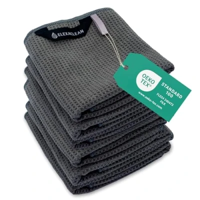 Abbildung von ELEXACLEAN Geschirrtuch Mikrofaser Küchentücher, (Set, 6 tlg., 68x42 cm), streifenfrei, fusselfrei, besonders saugfähig