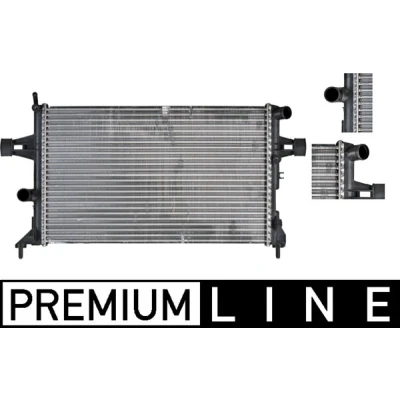 Abbildung von MAHLE ORIGINAL CR 227 000P Kühler, Motorkühlung für Fahrzeuge mit/ohne Klimaanlage 600 375,0 26 Kühlrippen mechanisch gefügt