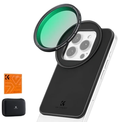 Abbildung von K&amp;F Concept 6,1 Zoll Magnetischer VND Objektivfilter Adapter mit 67mm Variablem ND2 32 Filter Kompatibel iPhone, 16/15/14/13/12, 16/15/14/13/12 Pro