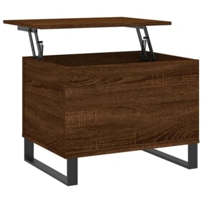 Abbildung von vidaXL Couchtisch, Sofatisch für Wohnzimmer, Wohnzimmertisch mit viel Stauraum, Beistelltisch Kaffeetisch Wohnzimmermöbel, Braun Eichen Optik Holzwerkstoff