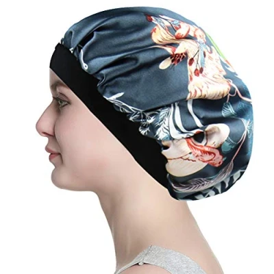 Abbildung von Alnorm Atmungsaktive Kopfbedeckung Silk Satin Nachtmütze für kurzes Haar