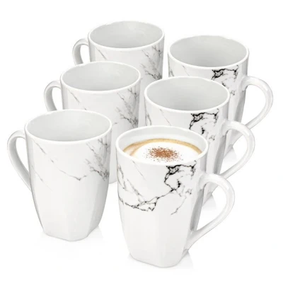 Abbildung von SÄNGER Becher Kaffeebecher Bilgola Marmor, Porzellan, Marmor Design, 6x Kaffeebecher, Erweiterbar, PREMIUM COLLECTION