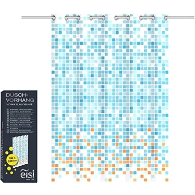 Abbildung von Eisl Duschvorhang &quot;Mosaik GRAU&quot;, waschbarer Antischimmel Vorhang (Höhe 200 cm), graues Mosaik Design