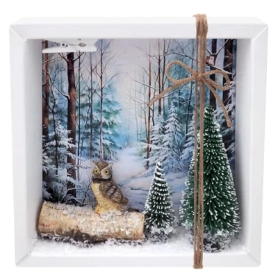 Abbildung von ZauberDeko Geschenkbox Geldgeschenk Verpackung Weihnachten Eule Wald Geschenk Gutschein