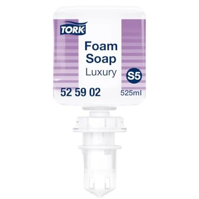 Abbildung von Tork Luxuriöse Hand Mini Schaumseife S5, werkseitig versiegelter Flakon, 1x525 ml, 525902