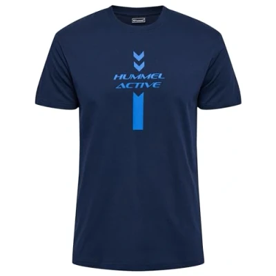 Abbildung von Hummel Active Graphic Tshirt print, Herren, Größe: Small, Dress blues