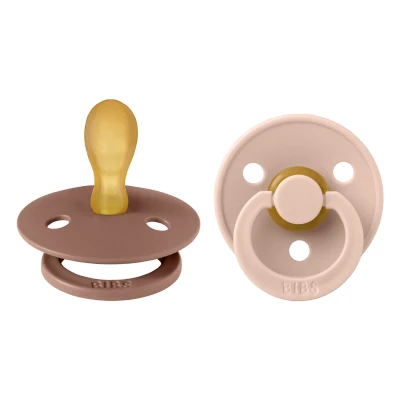 Abbildung von BIBS Colour Schnuller 2er Pack Latex Größe 2, Woodchuck/Blush