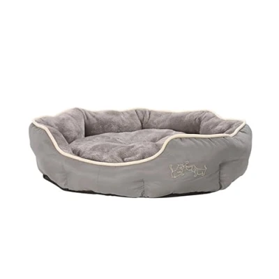 Abbildung von Dehner Lieblinge Hundebett und Katzenbett Sammy, oval, ca. 57 x 52 14 cm, Polyester, grau