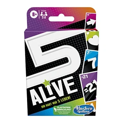 Abbildung von Hasbro Gaming Five Alive Kartenspiel, schnelles Strategiespiel für Kinder ab 8 Jahren und die ganze Familie, spannendes abwechslungsreiche gemütliche Abende