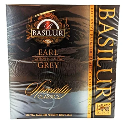 Abbildung von Basilur Earl Grey Premium Schwarzer Tee 100 Teebeutel Schwarztee black tea