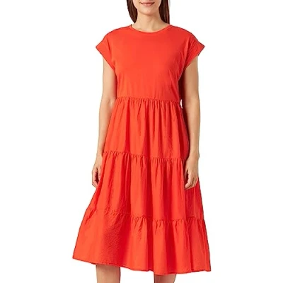 Abbildung von s.Oliver MIT Volants Freizeitkleid, Damen, Größe: 44, Dunkelorange