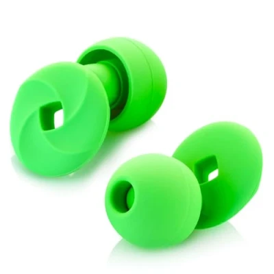 Abbildung von Ohrstöpsel zum Schlafen Weicher, wiederverwendbarer Silikon Gehörschutz, SNR 33 dB Geräuschreduzierung. Mit Tragebox und Aufsätzen in Größen XS/S/M/L. (green, Einheitsgröße)