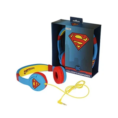 Abbildung von OTL Technologies JUNIOR Kinder Kopfhörer Superman Man of Steel (gepolsterte Bügel, Lautstärkenbegrenzung auf 85 dB, buntes DC Design, für Jungen und Mädchen) Blau/Rot