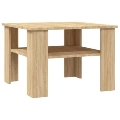 Abbildung von vidaXL Couchtisch 1 Ablagefach Beistelltisch Wohnzimmertisch Kaffeetisch Sofatisch Tisch Telefontisch Sonoma Eiche 60x60x42cm Holzwerkstoff