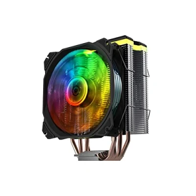 Abbildung von Nfortec CENTAURUS X CPU Kühlkörper mit 4 Heatpipes, 120mm A RGB PWM Lüfter, TDP 180W, LGA1700 und AM5 kompatibel, schwarz
