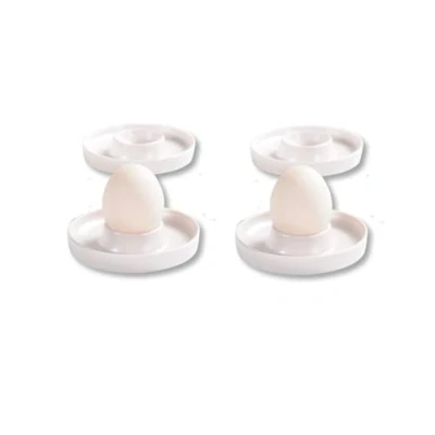 Abbildung von Kesper Eierbecher, 4er Pack, Material: ø 10 x H 2 cm, Melamin, Maße: Farbe: Weiß Der ideale Frühstücksbegleiter
