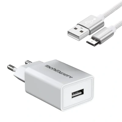 Abbildung von Ladegerät kompatibel mit ASUS Nexus 7 9 10 / ZenPad Z300 Z300C Z300M MeMO Pad FHD Fonepad 8 Padfone 2 Transformer Book T100 TF103C 5V 2000mA Weiss