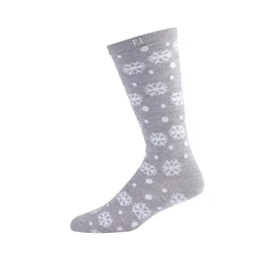 Abbildung von FootJoy Herren Prodry Crew Weihnachtssocken Socken, Grau/Schnee, Einheitsgröße