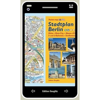 Abbildung von Stadtplan Berlin (Handy Look): Mitte, West City, Messe + ICC, S und U Bahnnetz, Straßenverzeichnis